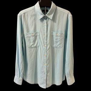 Chaps Pale Blue Women's Button-Down Shirt